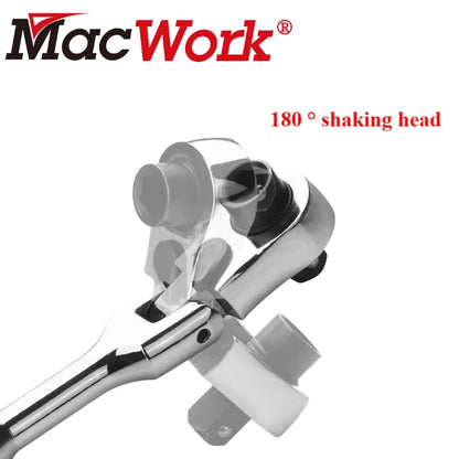 1/4 Ratchet Wrench, 2 In 1 Mini Ratchet - Socket And Bit Ratchet, 72 Teeth Reversible, 1/4 Ratchet Bent