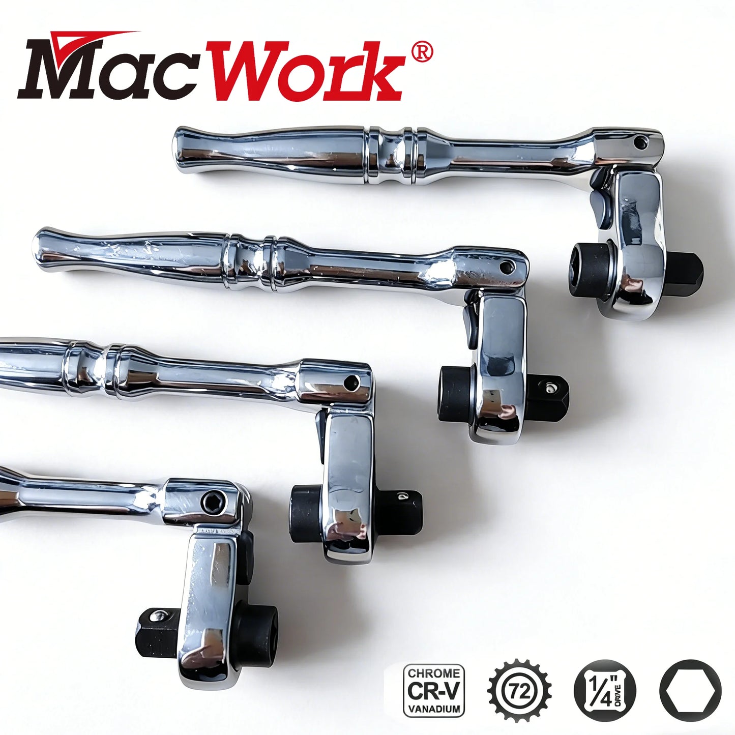 1/4 Ratchet Wrench, 2 In 1 Mini Ratchet - Socket And Bit Ratchet, 72 Teeth Reversible, 1/4 Ratchet Bent