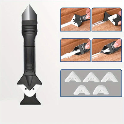 Silicone Caulking Tool | 5-in-1 Sealant Finishing Tool | Caulk Remover Glass Glue Angle Scraper for Bathroom, Kitchen, Floor